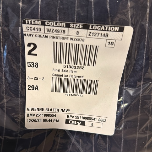 J Crew Collection Vivienne pinstripe navy blazer in Italian wool - Picture 10 of 12